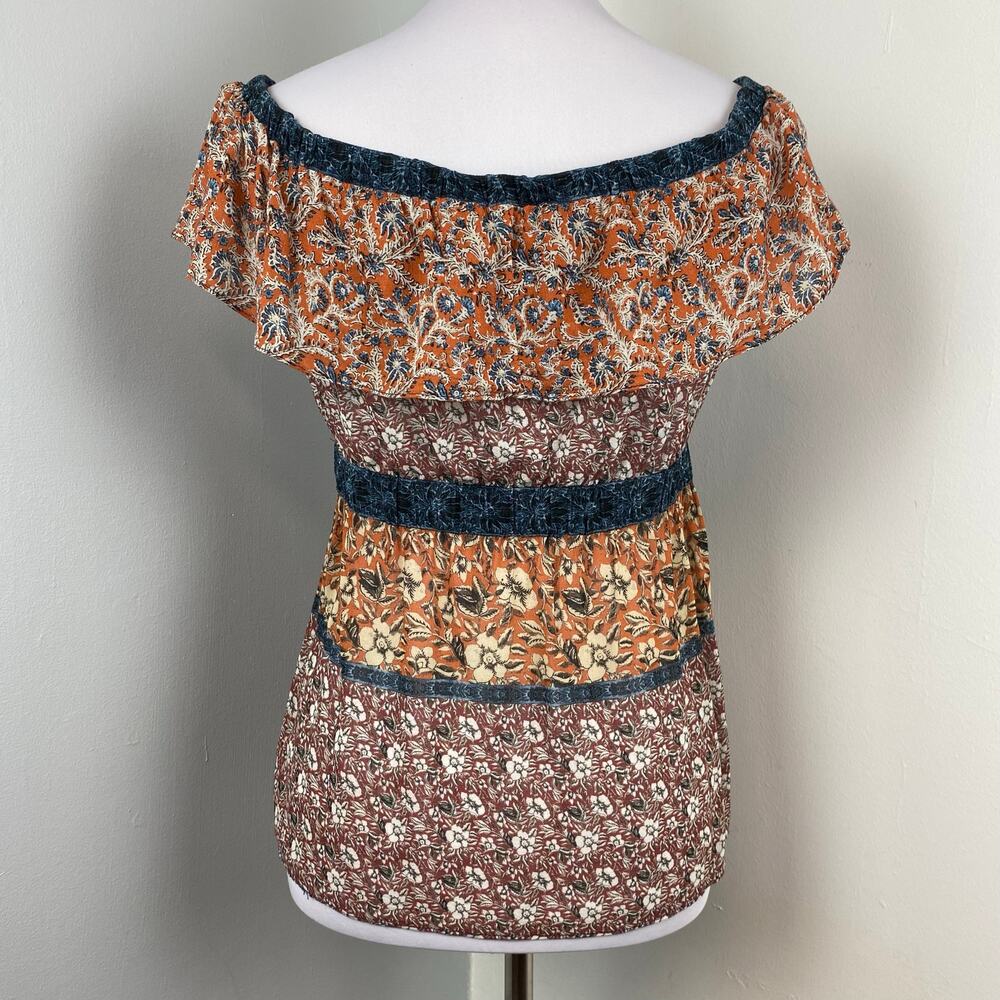 Bailey 44 Floral Boho Ruffle Neck Blouse Top Medium View 5